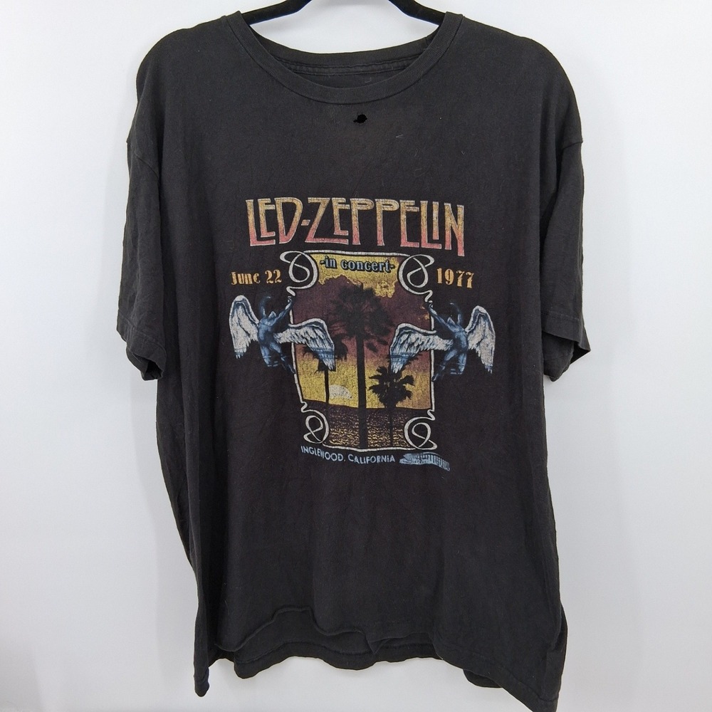 Vintage 90's Led Zeppelin shirt‎ Inglewood CA Distressed Faded XL Cut tag